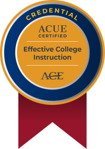 Graphical image of ACUE's newly updated Credential in Effective College Instruction