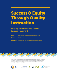 Cover of Toolkit: Success & Equity Through Quality Instruction: Bringing Faculty into the Student Success Movement