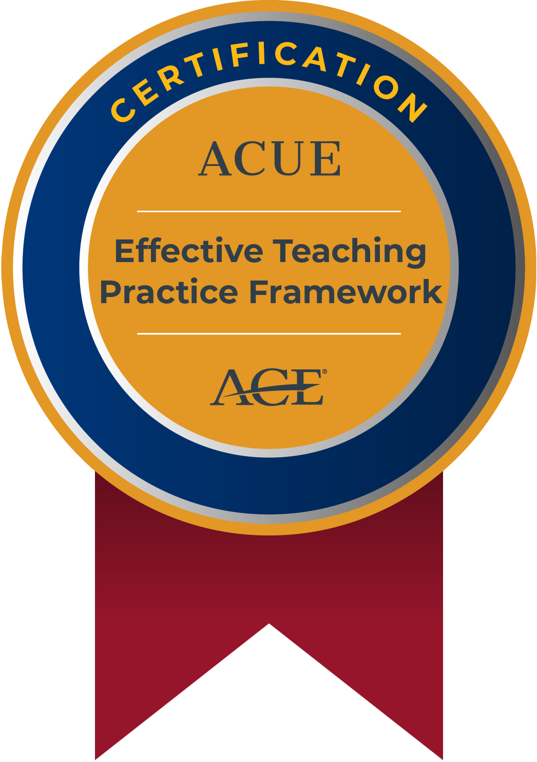 Certificate badge icon for ACUE's Effective Teaching Practice Framework