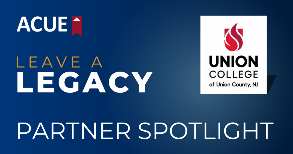 UCNJ Leave a Legacy Spotlight ACUE