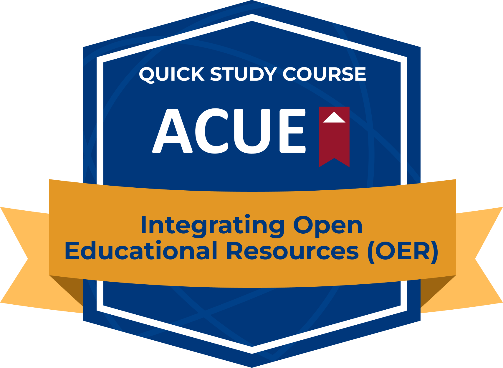 ACUE badge that says Integrating Open Educational Resources