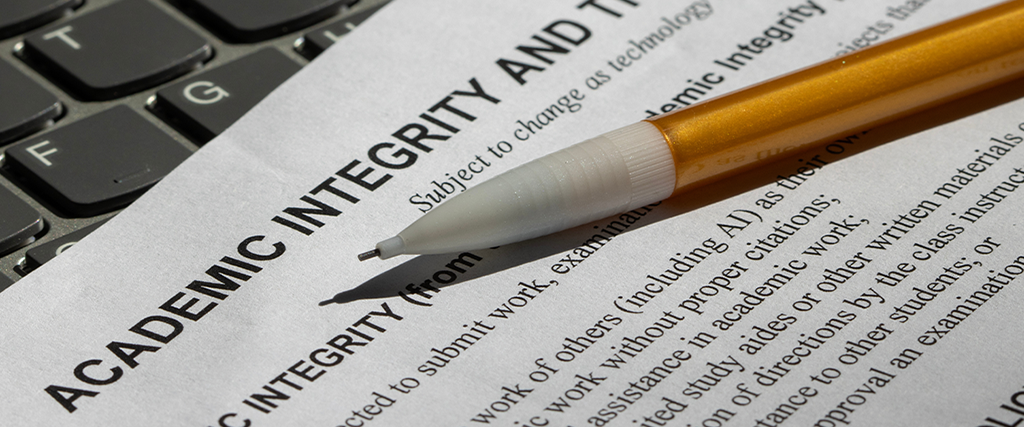 Paper that reads Academic Integrity and AI