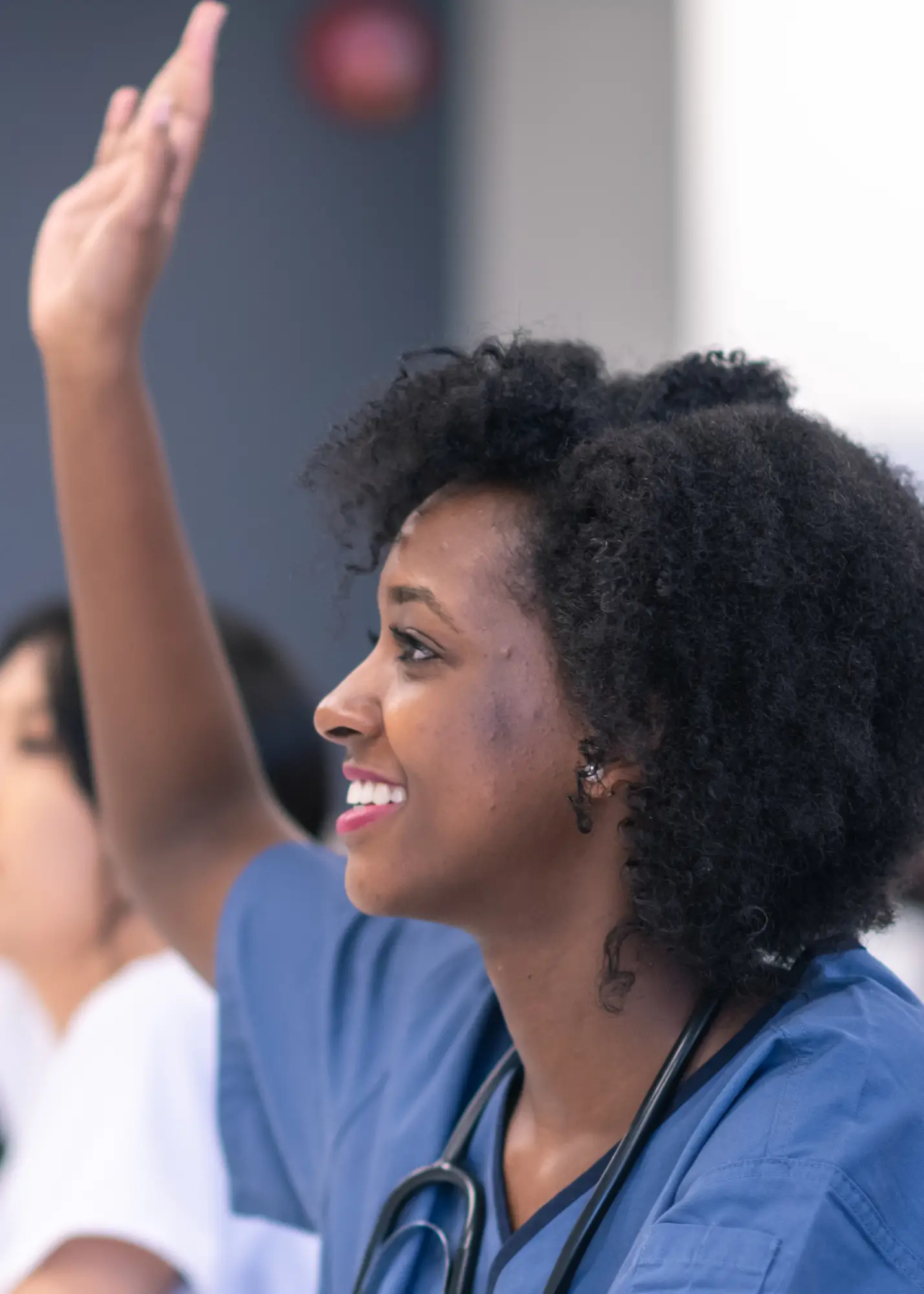 Student raising hand