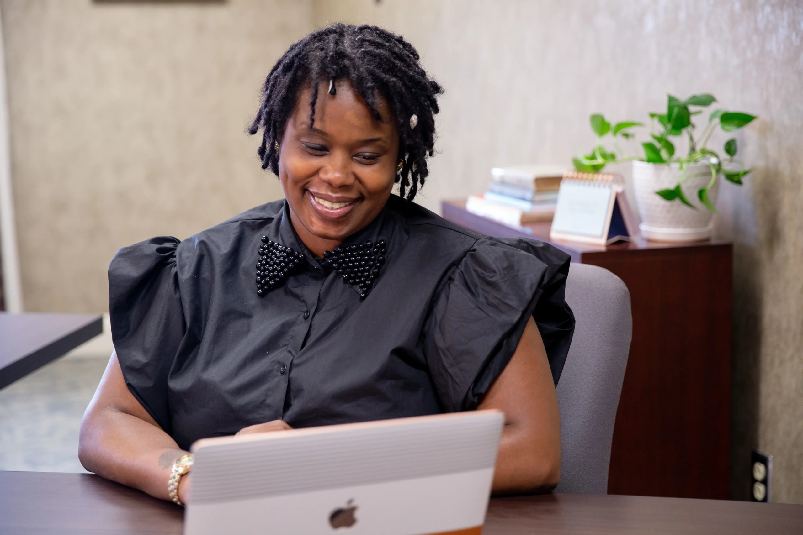 Woman with a computer