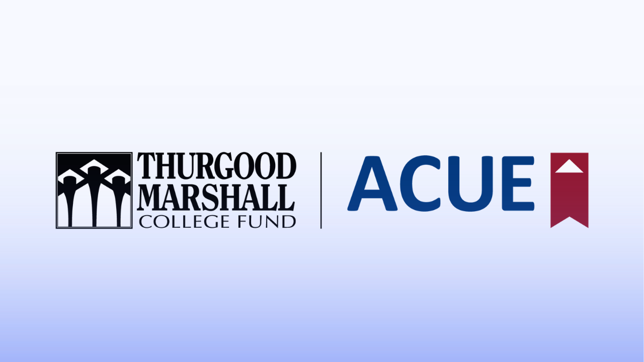 TMCF and ACUE partnership logo lockup